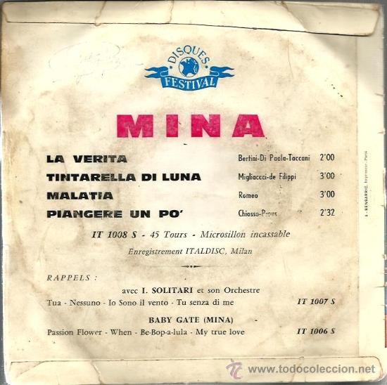 Discos de vinilo: EP MINA : LA VERITA - Foto 2