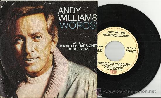 Discos de vinilo: andy williams single words espa&ntilde;a 1984 - Foto 1