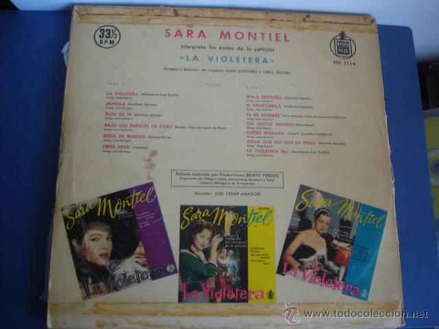 Discos de vinilo: SARA MONTIEL   LA VIOLETERA  1&ordf; EDICION 1958 - Foto 2