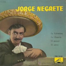 Discos de vinilo: JORGE NEGRETE EP SELLO LA VOZ DE SU AMO AÑO 1959