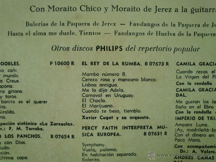 Discos de vinilo: LA PAQUERA DE JEREZ. - Foto 2
