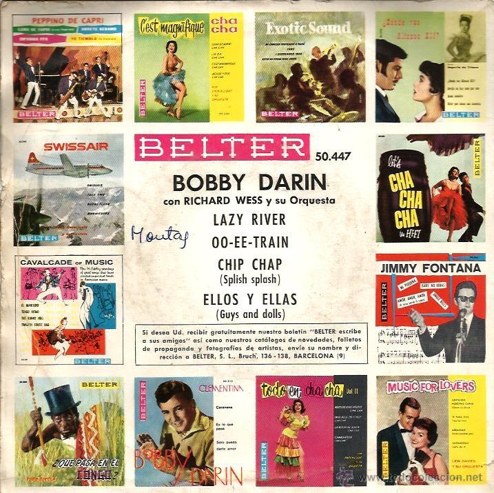 Discos de vinilo: EP BOBBY DARIN : LAZY RIVER - Foto 2