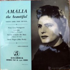Discos de vinilo: AMALIA RODRIGUES. THE BEAUTIFUL EP, COLUMBIA UK ( UMA CASA PORTUGUESA/ COIMBRA/ SOLIDAO/ BARCO NEGRO