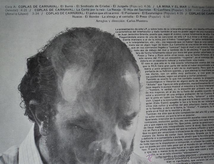 Discos de vinilo: Jer&oacute;nimo Granda - Coplas de Carnaval - Edici&oacute;n de 1977 de Espa&ntilde;a - Foto 2
