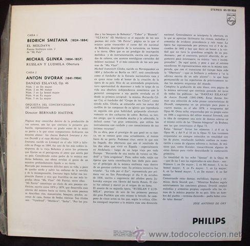 Discos de vinilo: Philips - Smetana / Glinka / Dvorak - Haitink - Impecable - Foto 2