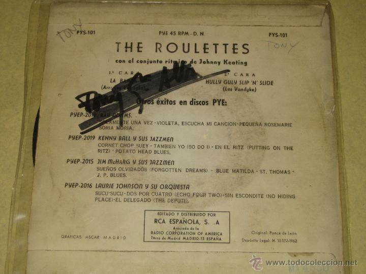 Discos de vinilo: THE ROULETTES - ED. ESPA&Ntilde;OLA 1962 - Foto 3