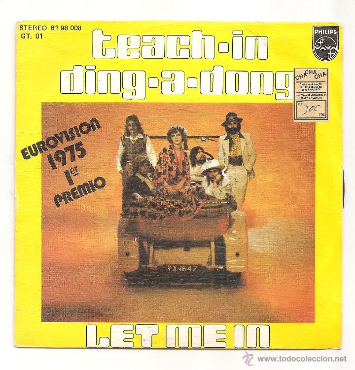 Discos de vinilo: disco single teach in - ding a dong 1 ero premio eurovision 1975 disco en
