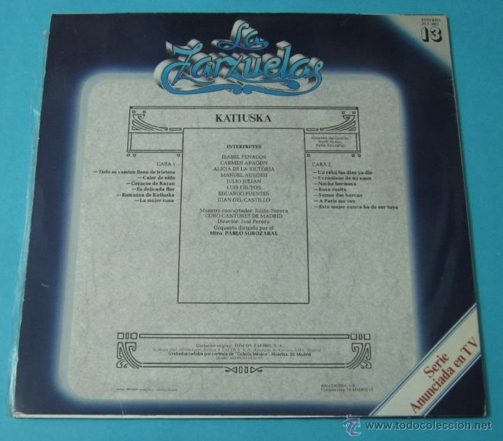 Discos de vinilo: KATIUSKA. G. DEL CASTILLO / M. ALONSO / P. SOROZABAL - Foto 2