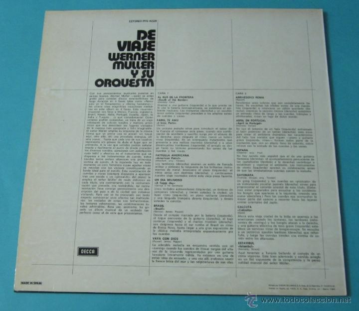 Discos de vinilo: DE VIAJE. WERNER M&Uuml;LLER Y SU ORQUESTA - Foto 2