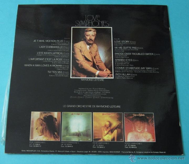 Discos de vinilo: LOVE SYMPHONIES. RAYMOND LEFEVRE - Foto 2