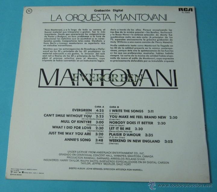 Discos de vinilo: EVERGREEN. THE MONTOVANI ORCHESTRA - Foto 2