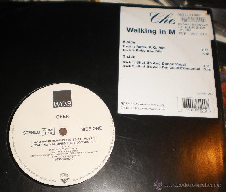 Discos de vinilo: cher maxi walking in memphis inglaterra 1995 - Foto 1