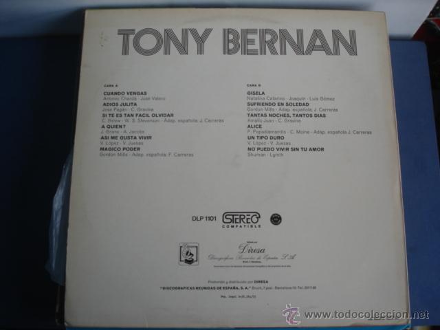 Discos de vinilo: TONY BERNAN TONY BERNAN - Foto 2