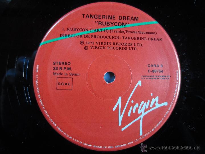 Discos de vinilo: Tangerine Dream &ndash; Rubycon - LP VIRGIN 1986 VINILO - Foto 2