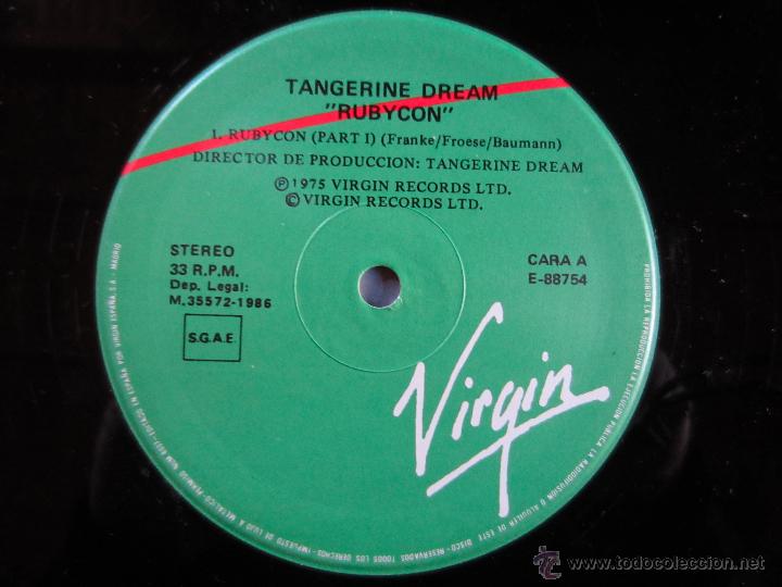 Discos de vinilo: Tangerine Dream &ndash; Rubycon - LP VIRGIN 1986 VINILO - Foto 3