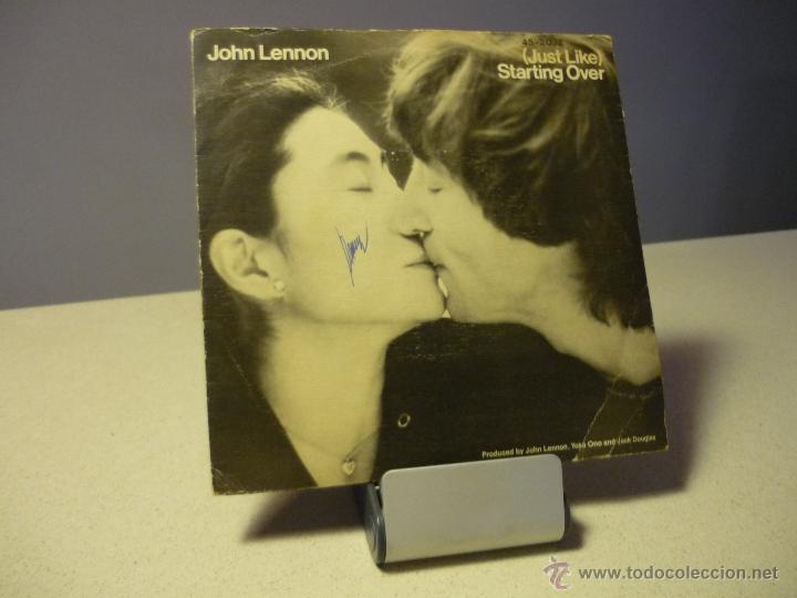 Discos de vinilo: JOHN LENNON JUST LIKE STARTING OVER SINGLE - Foto 1