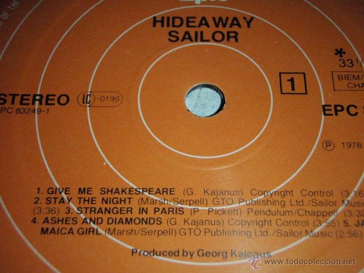 Discos de vinilo: SAILOR  HIDEAWAY  1977-HOLANDA LP33 EPIC - Foto 5