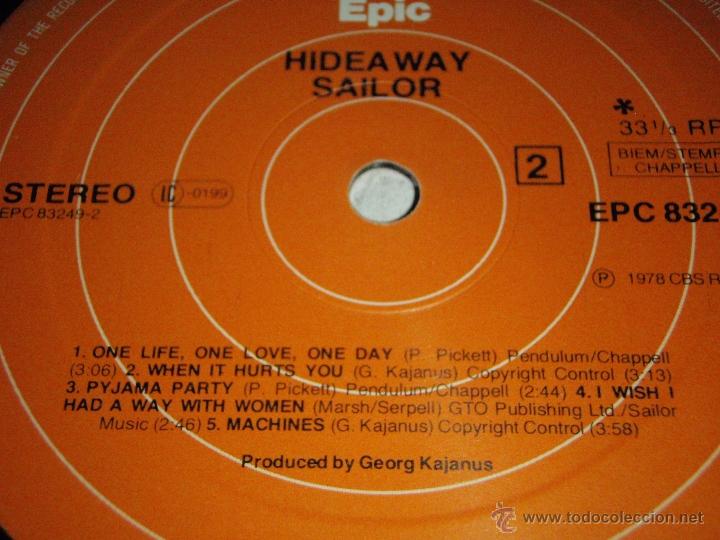 Discos de vinilo: SAILOR  HIDEAWAY  1977-HOLANDA LP33 EPIC - Foto 6