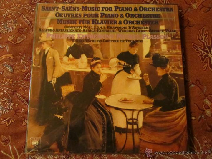 Discos de vinilo: LP DE VINILO TRIPLE DE SAINT-SAENS-MUSIC FOR PIANO & ORCHESTRA-MUSIK FUR KLAVIER& ORCHESTER