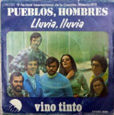 Discos de vinilo: VINO TINTO. PUEBLOS, HOMBRES/ LLUVIA, LLUVIA. EMI-ODEON, ESP. 1973 SINGLE