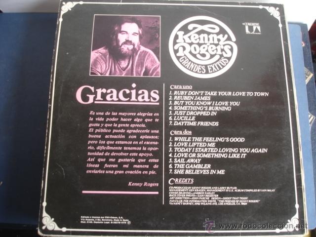 Discos de vinilo: KENNY ROGERS  GRANDES EXITOS - Foto 2