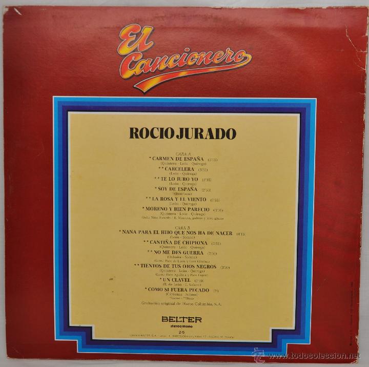 Discos de vinilo: El Cancionero. Rocio Jurado. - Foto 2