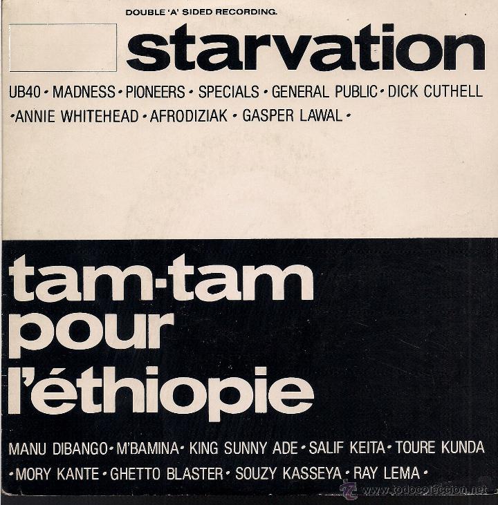 Discos de vinilo: STARVATION / TAM-TAM POUR L'ETHIOPIE.  45 rpm, Virgin, 1985