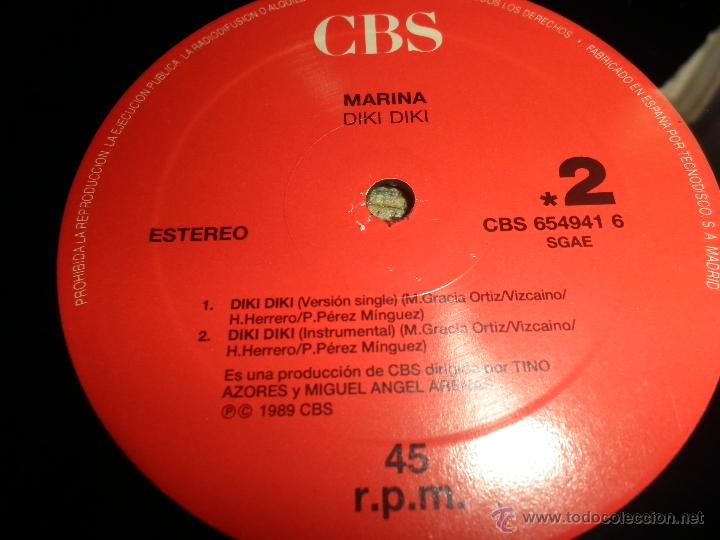 Discos de vinilo: MARINA - DIKI DIKI - MAXI SINGLE 45 R.P.M. - CBS RECORDS 1989 - MUY NUEVO (5) - Foto 4 - 39917485