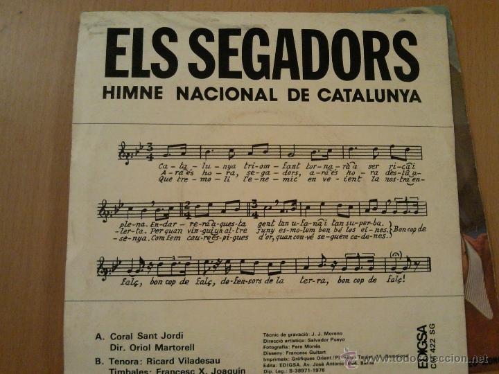 Discos de vinilo: ELS SEGADORS SINGLE EDIGSA 1976 - Foto 2