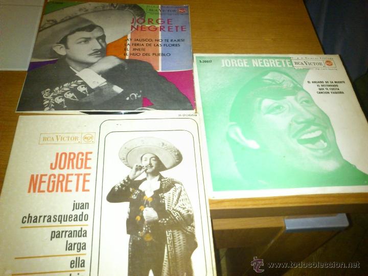 Disques de vinyle: LOTE 3 SINGLES JORGE NEGRETE