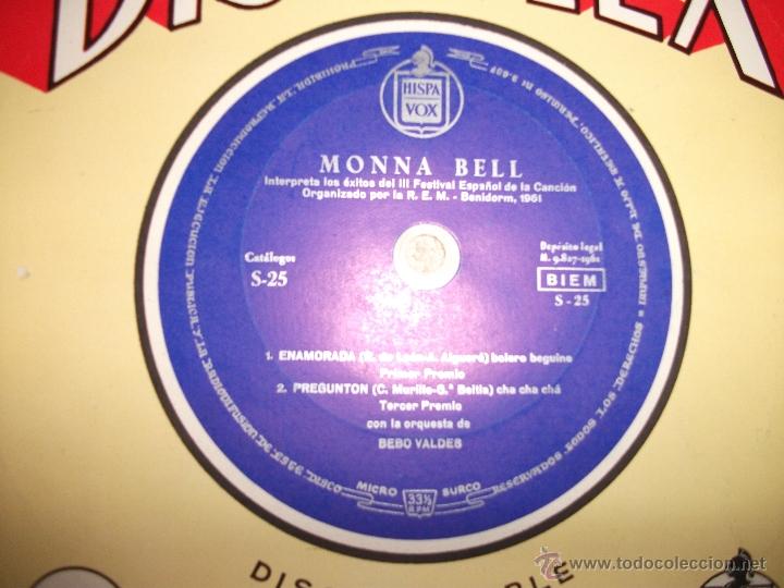 Discos de vinilo: MONA BELL / ENAMORADA / DISCOFLEX / HISPAVOX 1961 - Foto 1