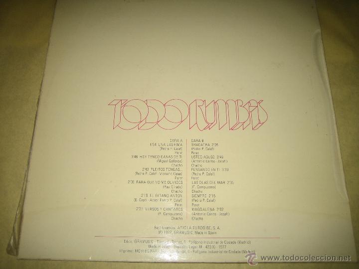 Discos de vinilo: TODO RUMBAS CON PERET Y CHACHO - 1977 - Foto 2
