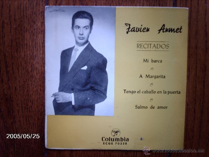 Discos de vinilo: javier armet  - recitados  -  mi barca  +  3 - Foto 1