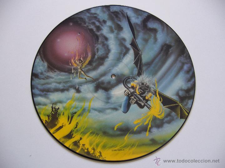 Discos de vinilo: Iron Maiden. Maxi single. Picture disc. Flight of Icarus. Edici&oacute;n inglesa EMI P 5378-B