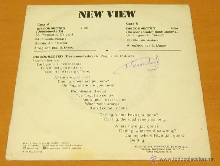 Discos de vinilo: NEW VIEW - DISCONNECTED / DESCONECTADO - SINGLE - RCA 1980 SPAIN - Foto 2