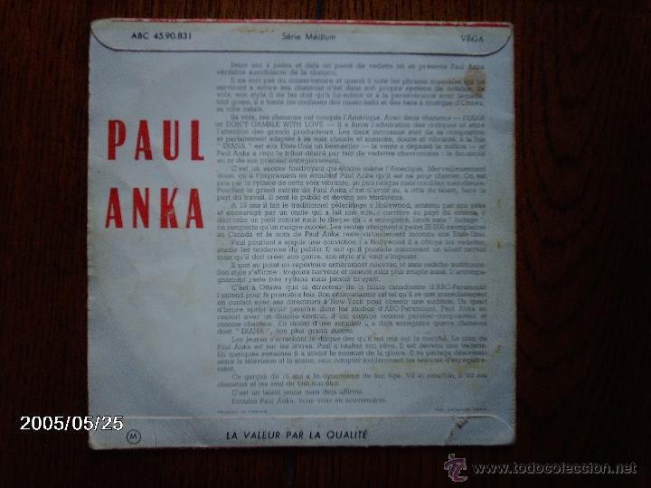 Discos de vinilo: paul anka  -    Diana  +  3 - Foto 2