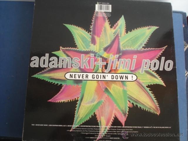 Discos de vinilo: ADAMSKI + JIMI POLO   NEVER GOIN&acute; DOWN - Foto 2