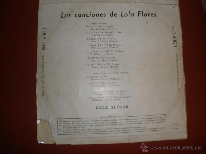 Discos de vinilo: LAS CANCIONES DE LOLA FLORES - Foto 2