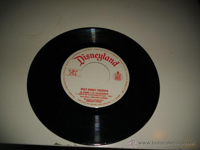 Discos de vinilo: DISNEYLAND LA DAMA Y EL VAGABUNDO SIN CARATULA - Foto 1