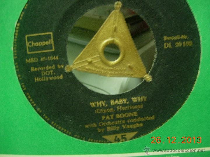 Discos de vinilo: pat boone single why,baby,why - Foto 1