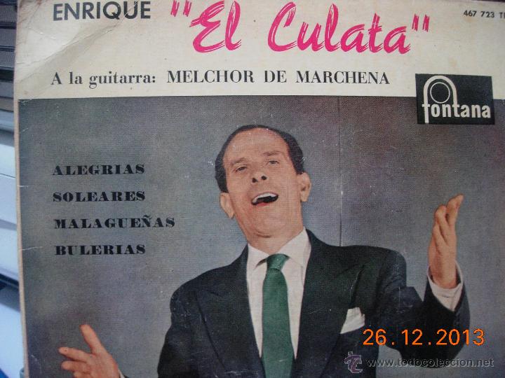 Disques de vinyle: Enrique El Culata EP Alegrias soleares malague&ntilde;as bulerias