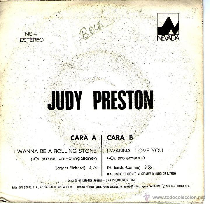 Discos de vinilo: JUDY PRESTON QUIERO SER UN ROLLING STONE - Foto 2