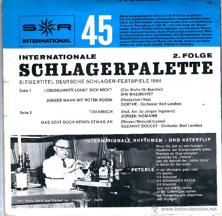 Discos de vinilo: INTERNATIONAL SCHLAGERPALETTE 1964 - Foto 2