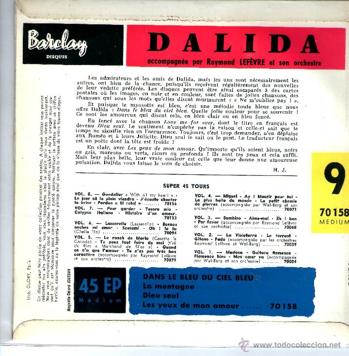 Discos de vinilo: DALIDA - Foto 2