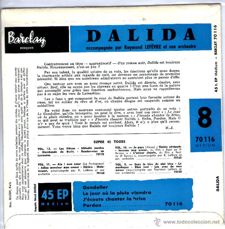 Discos de vinilo: DALIDA - Foto 2