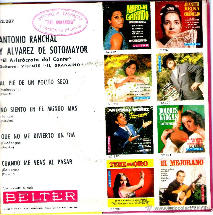 Discos de vinilo: Antonio Ranchal y Alvarez de Sotomayor - Foto 2