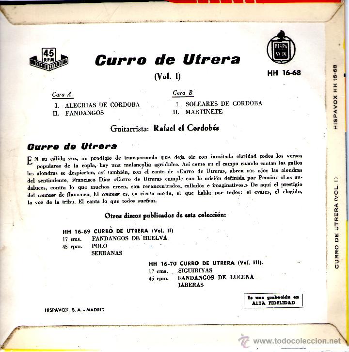 Discos de vinilo: CURRO DE UTRERA - Foto 2