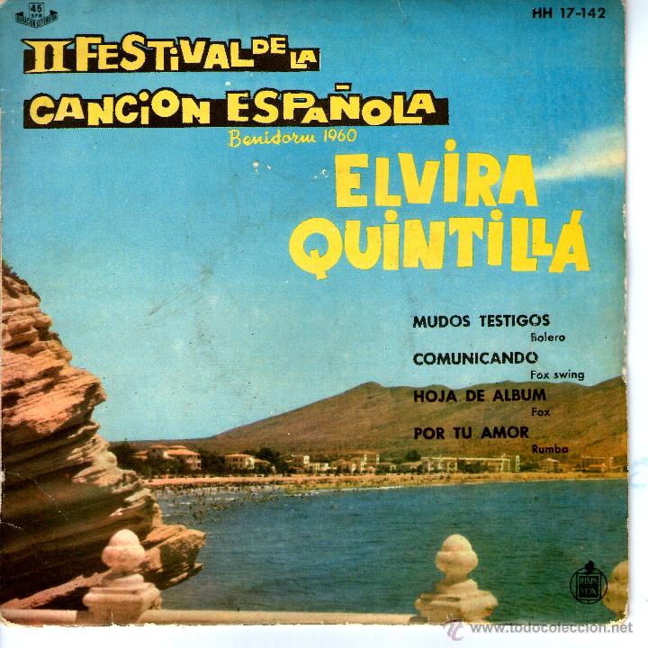 ELVIRA QUINTILLA-II FESTIVAL DE LA CANCION ESPAÑOLA (Música - Discos de Vinilo - EPs - Otros Festivales de la Canción)
