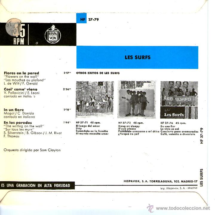 Discos de vinilo: Les Surfs Flores en la pared - Foto 2