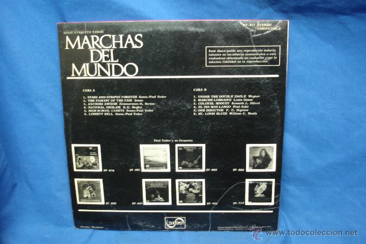 Discos de vinilo: PAUL YODER Y SU ORQUESTA - MARCHAS DEL MUNDO - ZAFIRO 1973 - Foto 2